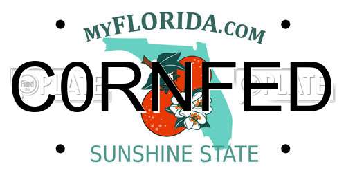 C0RNFED Florida License Plate