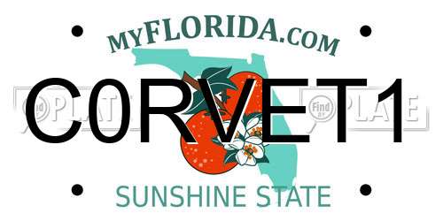 C0RVET1 Florida License Plate