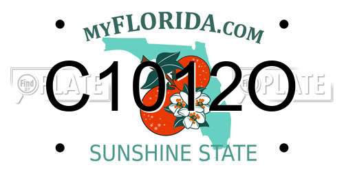 C1012O Florida License Plate