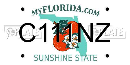 C111NZ Florida License Plate