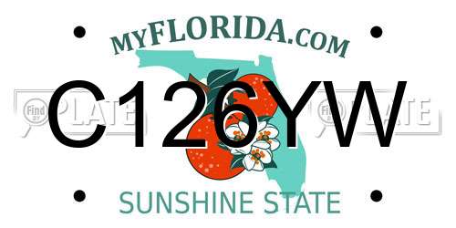 C126YW Florida License Plate