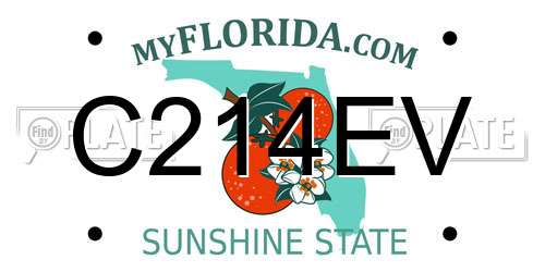 C214EV Florida License Plate