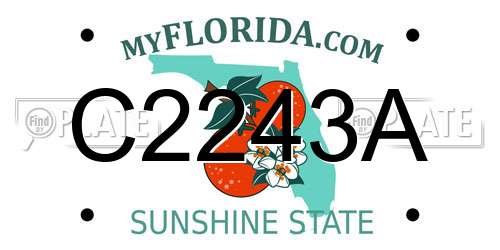 C2243A Florida License Plate