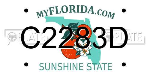 C2283D Florida License Plate