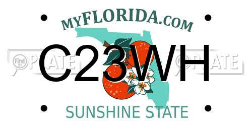 C23WH Florida License Plate