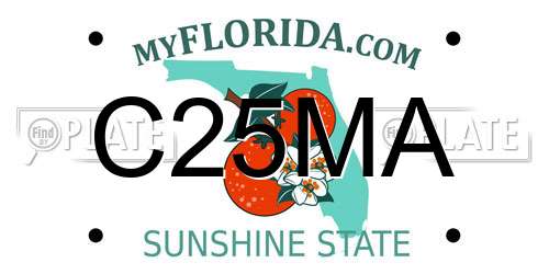 C25MA Florida License Plate