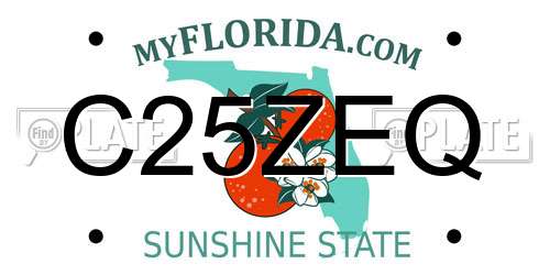 C25ZEQ Florida License Plate