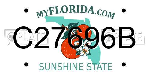 C27696B Florida License Plate