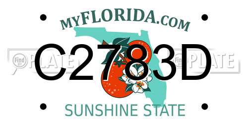 C2783D Florida License Plate