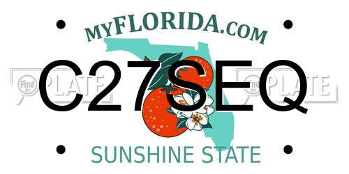 C27SEQ Florida License Plate