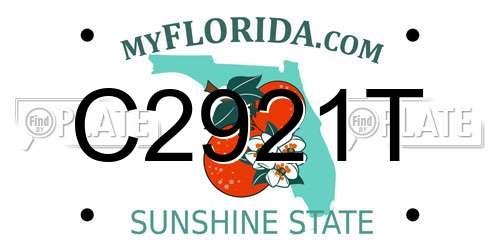 C2921T Florida License Plate