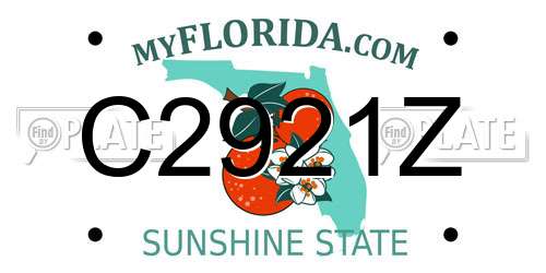 C2921Z Florida License Plate