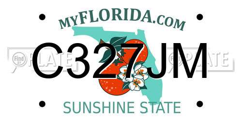 C327JM Florida License Plate
