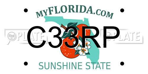 C33RP Florida License Plate