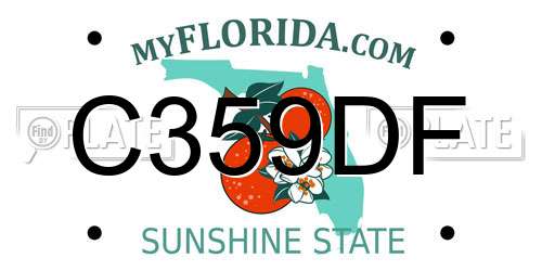 C359DF Florida License Plate