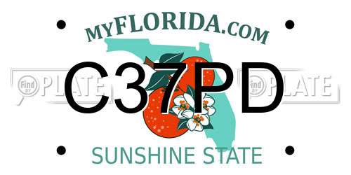 C37PD Florida License Plate