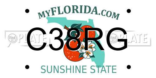 C38RG Florida License Plate