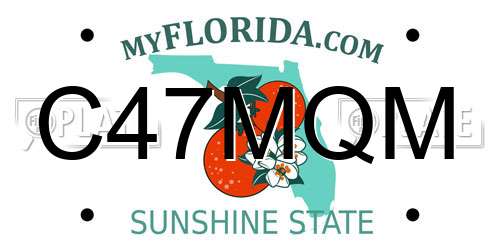 C47MQM Florida License Plate