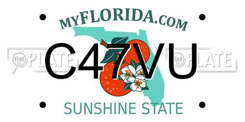 C47VU Florida License Plate