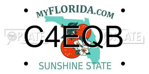 C4EQB Florida License Plate