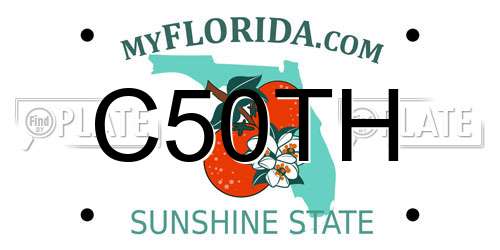 C50TH Florida License Plate