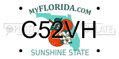 C52VH Florida License Plate