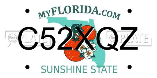 C52XQZ Florida License Plate