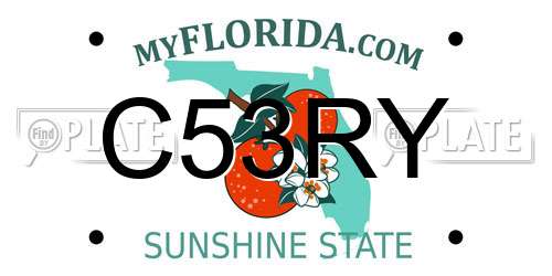 C53RY Florida License Plate