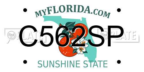 C562SP Florida License Plate