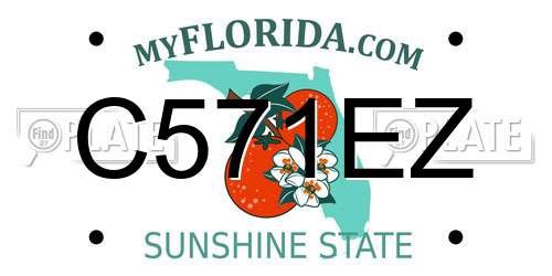 C571EZ Florida License Plate