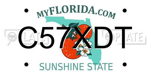 C57XDT Florida License Plate