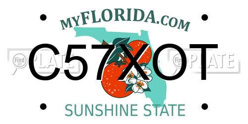 C57XOT Florida License Plate