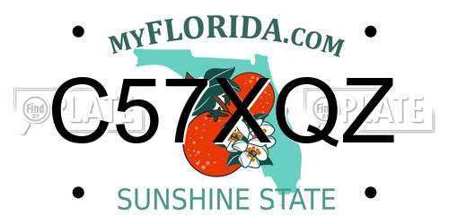 C57XQZ Florida License Plate