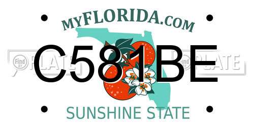 C581BE Florida License Plate