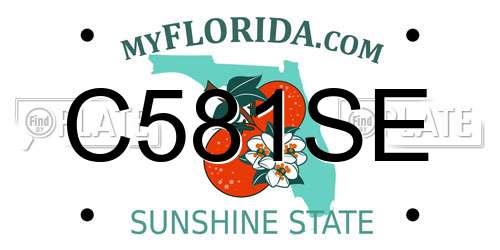 C581SE Florida License Plate