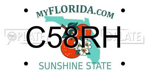 C58RH Florida License Plate