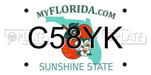 C58YK Florida License Plate