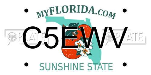 C5EWV Florida License Plate