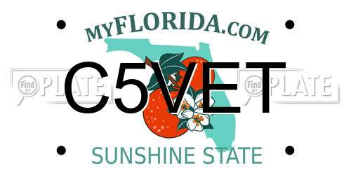 C5VET Florida License Plate