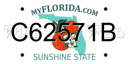 C62571B Florida License Plate