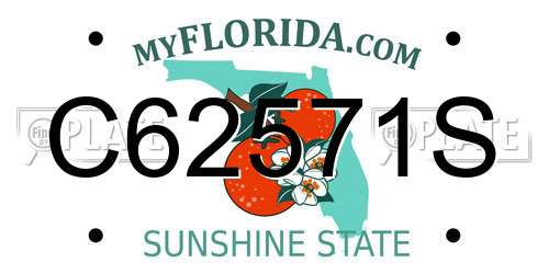 C62571S Florida License Plate