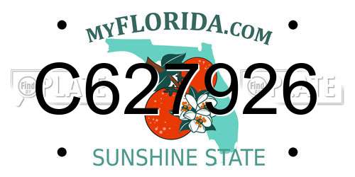 C627926 Florida License Plate
