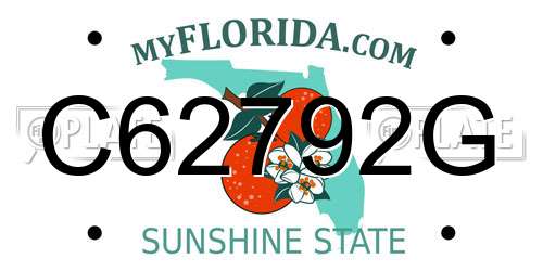 C62792G Florida License Plate