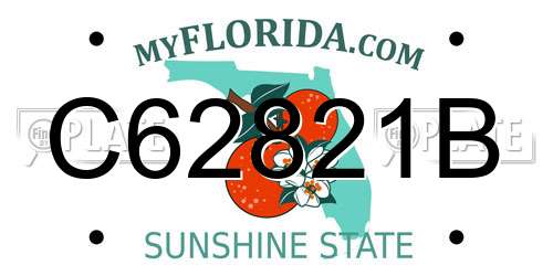C62821B Florida License Plate