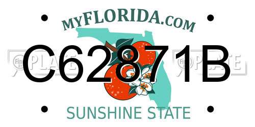 C62871B Florida License Plate