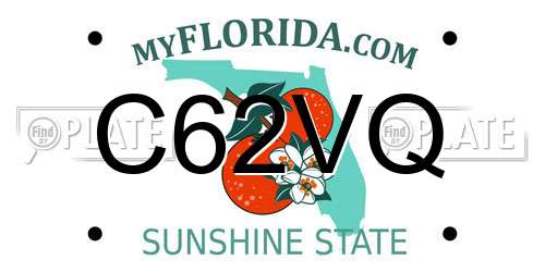 C62VQ Florida License Plate