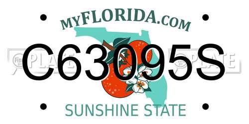 C63095S Florida License Plate