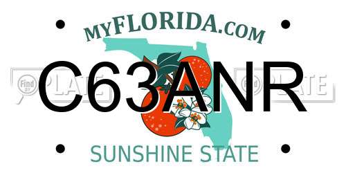 C63ANR Florida License Plate