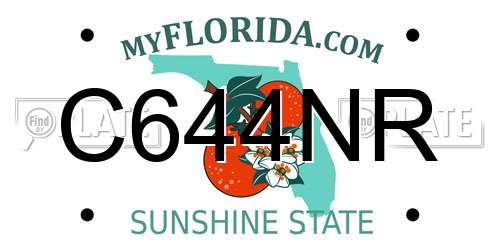C644NR Florida License Plate