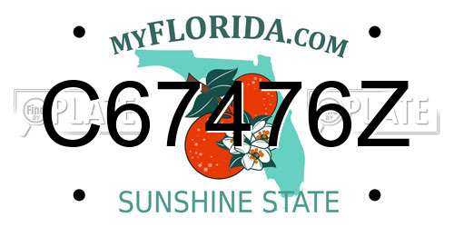 C67476Z Florida License Plate